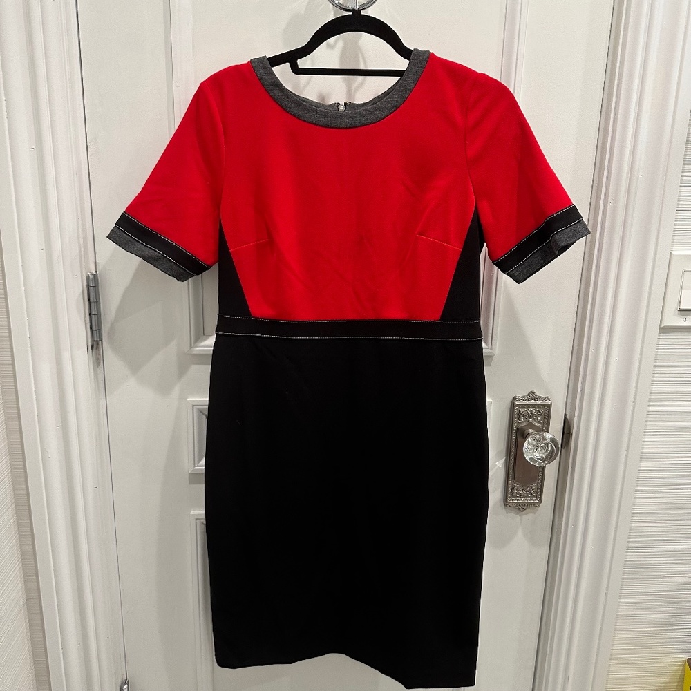 NWOT Tommy Hilfiger color block red black dress